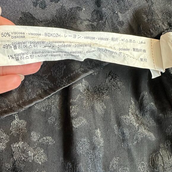 Zara Black, Jacquard, 3/4 Sleeves, V-Neck, Button Down Mini Shirt Dress- L - Picture 6 of 11